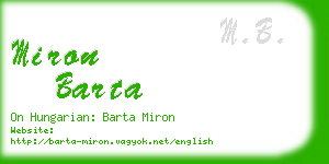 miron barta business card